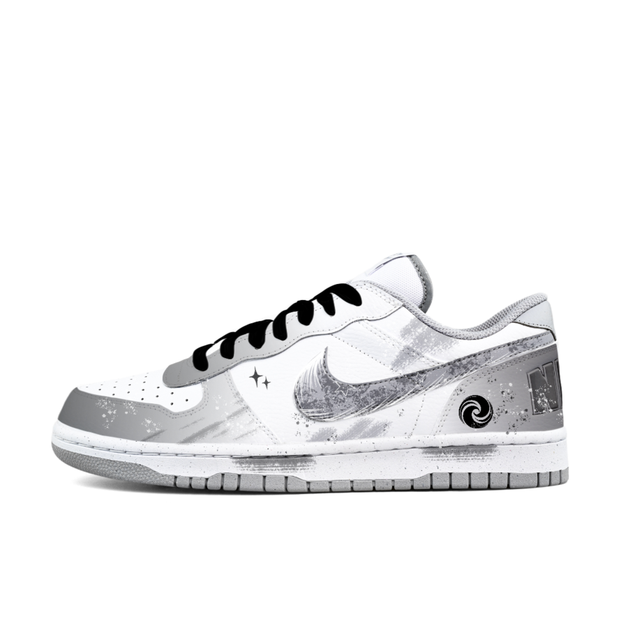 Nike Nike Big Cushioning Abrasion Resistant Lightweight Slip Resistant Low top Skateboard Shoes Men's White Black
