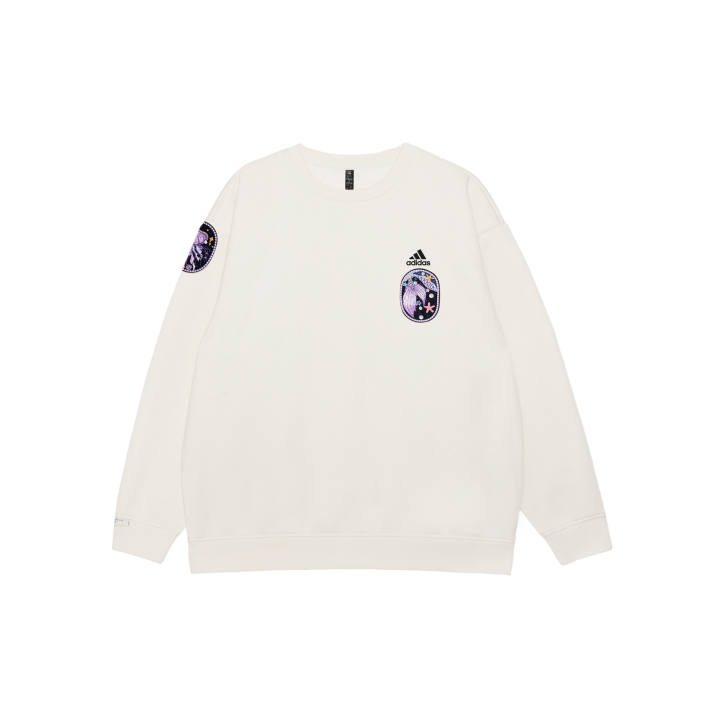Adidas Adidas LABEL Sweatshirts Unisex White Crew Neck Moderate Regular