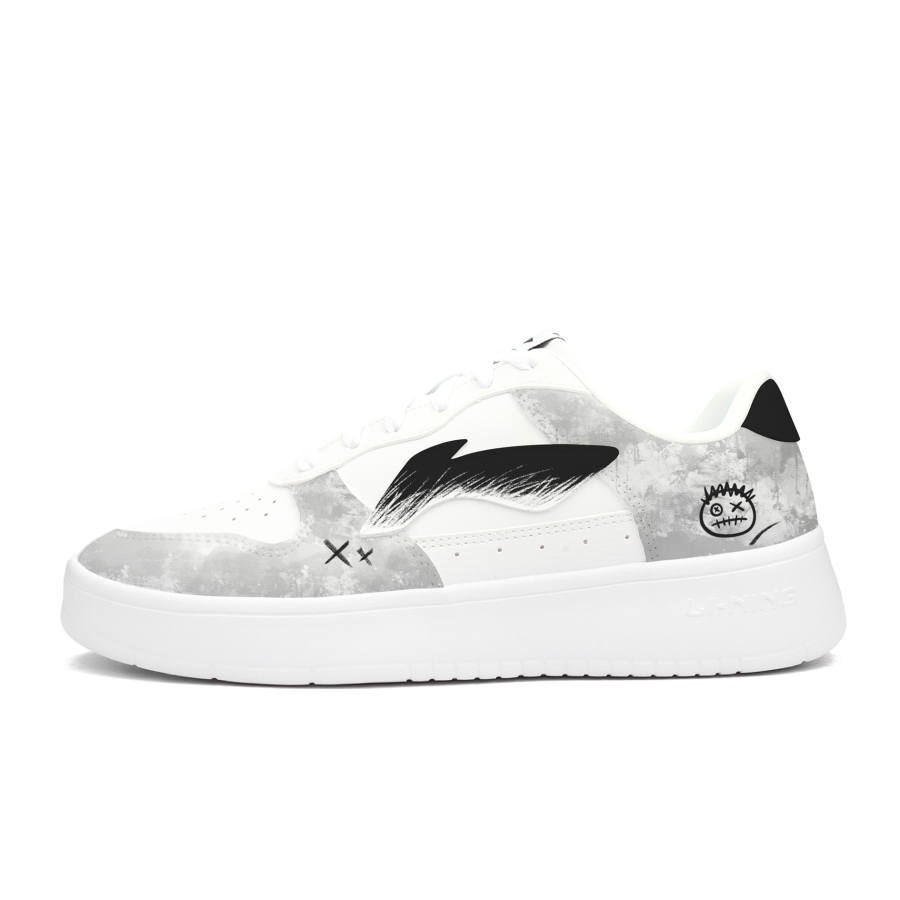 Li-Ning Li Ning Floating Boat Hip Hop Boy Abrasion Resistant Lightweight Breathable Low top Skateboard Shoes Unisex Black White