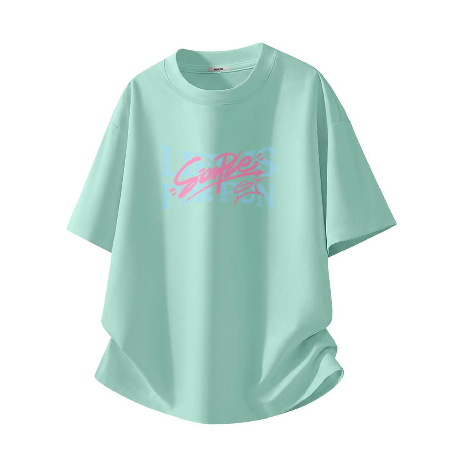 MINISO T Shirts Unisex Crew Neck Moderate Straight Fit