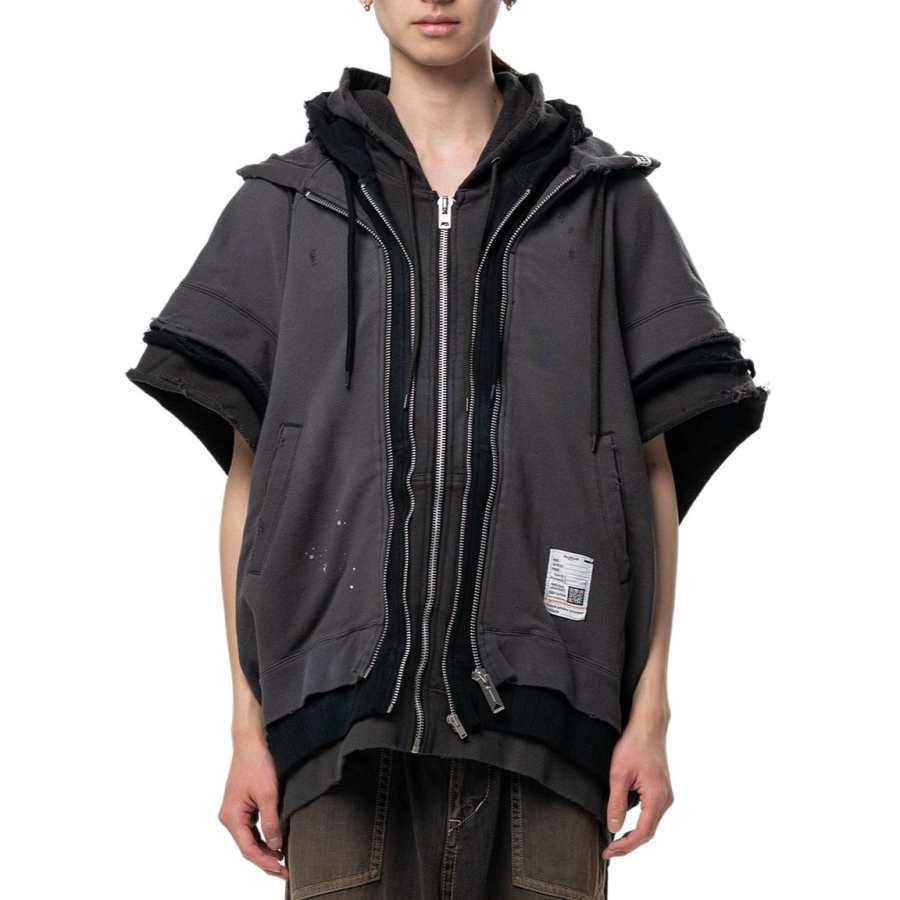 Maison Mihara Yasuhiro SS26 Triple Layered Zip Up Sweat Vest T Shirt Men's