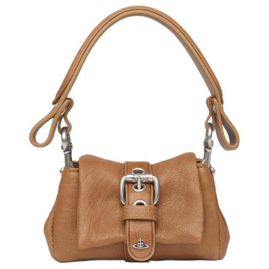 Vivienne Westwood HAZEL Magnetic Closure Calfskin Handbag Women's Brown
