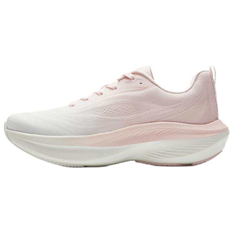 Anta Leaves Fabric Slip Resistant Height Increasing Low top Running Shoes Women's White Pink