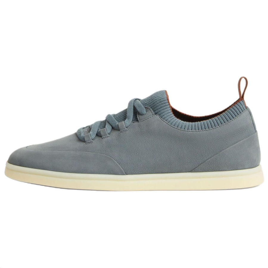 Loro Piana Soho Walk Cow Leather Low top Skateboard Shoes Men's Indigo