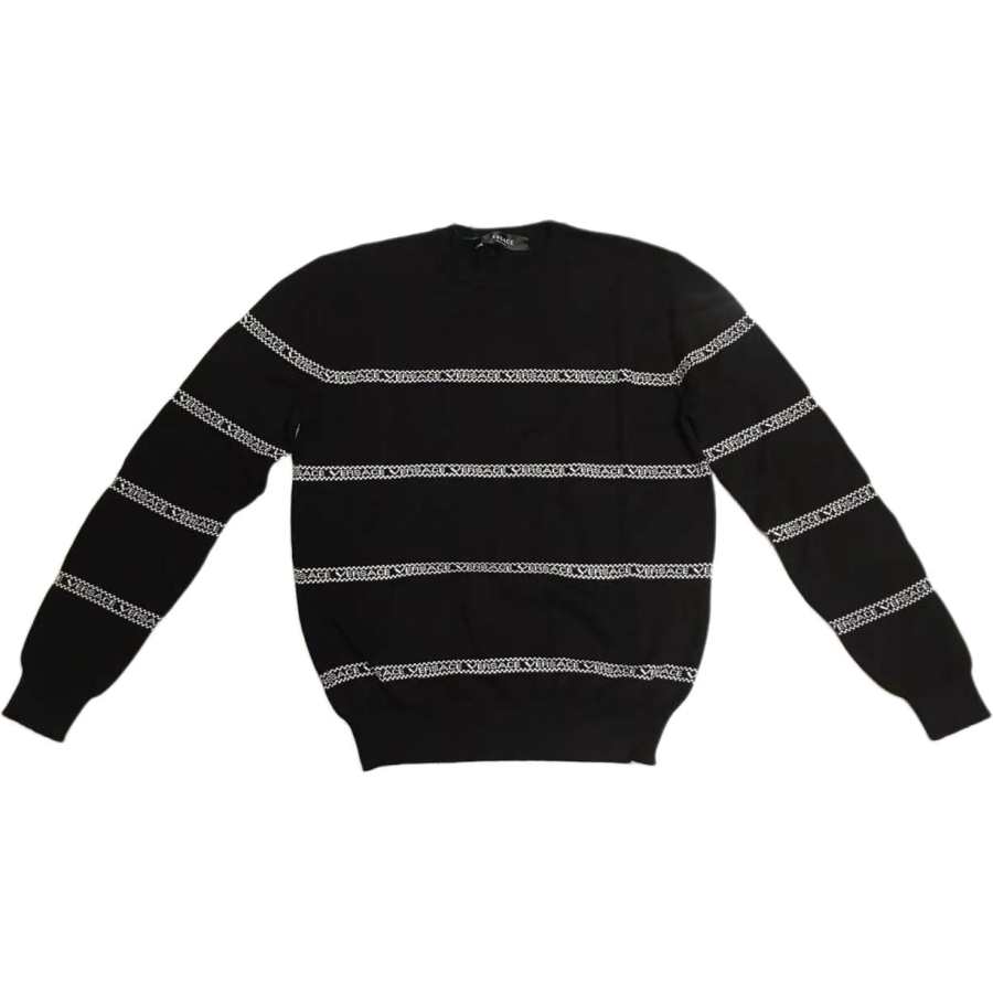 VERSACE Knitwear Men's Black Crew Neck Moderate Other