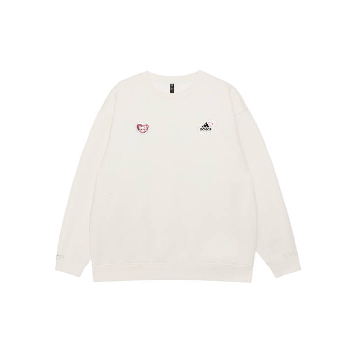 Adidas Adidas LABEL Sweatshirts Unisex White Crew Neck Moderate Regular
