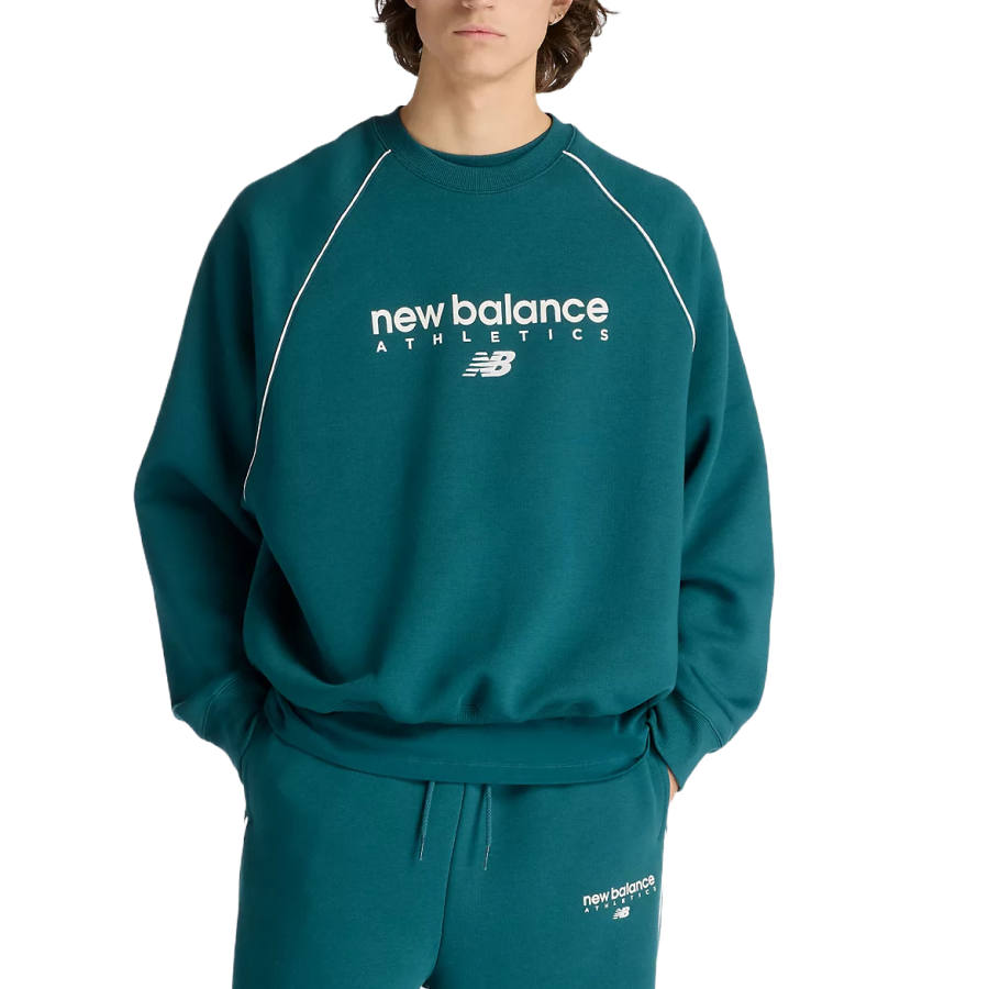 New Balance New Balance Sweatshirts Men's Medusa Green With Maris Sal Crew Neck Moderate