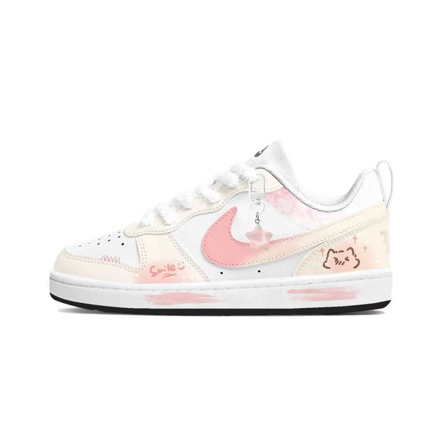 Nike Nike Court Borough Milk Cap Stars Synthetic Leather Breathable Low top Kids' Skateboarding Shoes Unisex