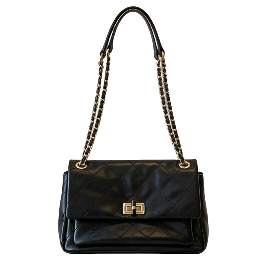PAYOT Synthetic Leather New Day Paris Crossbody Bag, Shoulder Bag Regular Women's Black/Ecru
