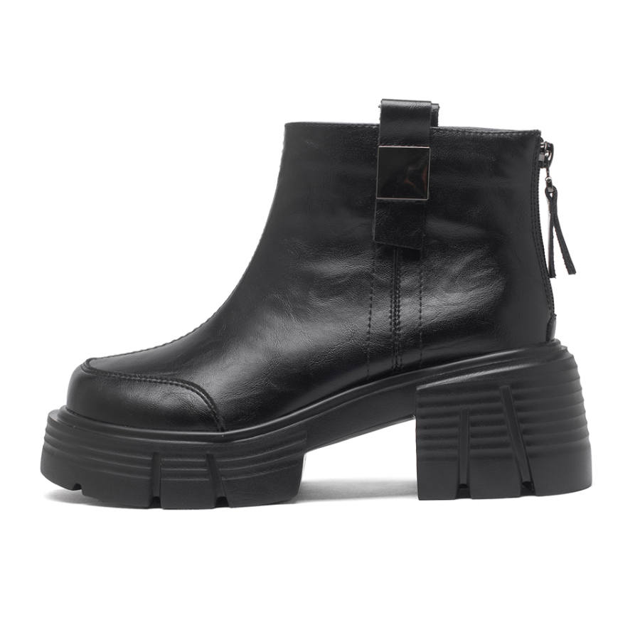 Barbie Barbie British Style Platform Height Increasing Zippers Soft Leather Comfortable, Versatile Slimming Commute Casual