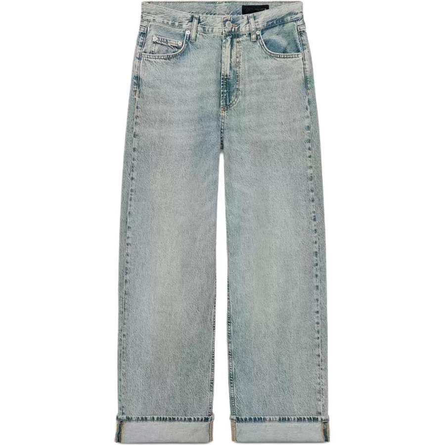 ZARA ZW Jeans Women's Light Blue Moderate Wide Leg Pants