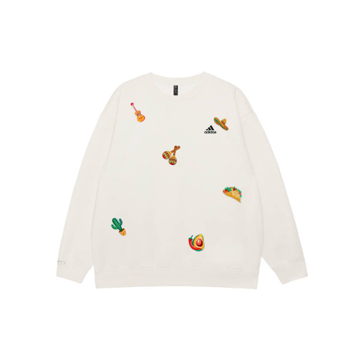 Adidas Adidas LABEL Sweatshirts Unisex White Crew Neck Moderate Regular