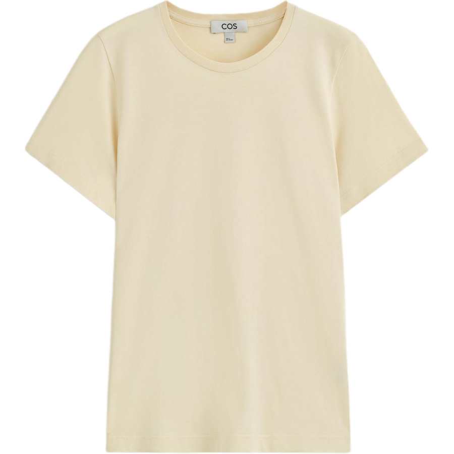 COS T Shirts Women's Cream Yellow Crew Neck