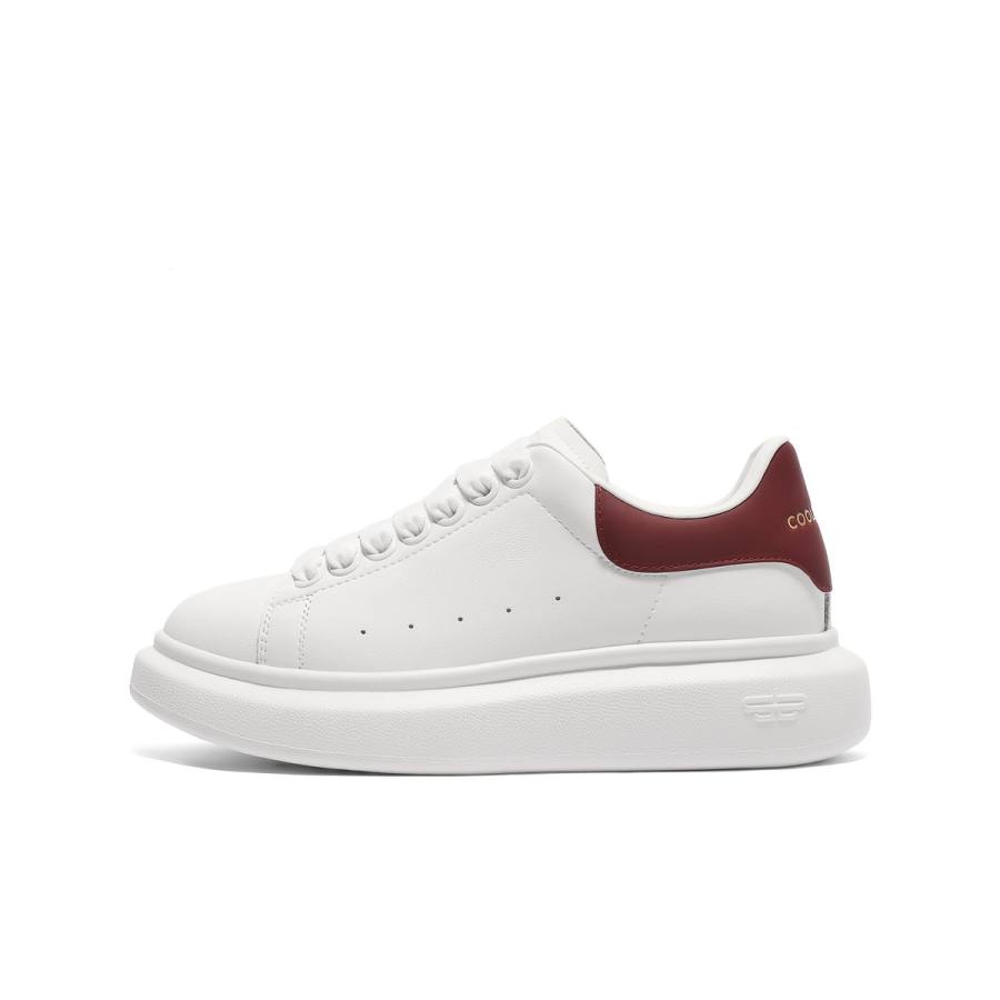 BELLE Low top Skateboard Shoes Women's White/Red