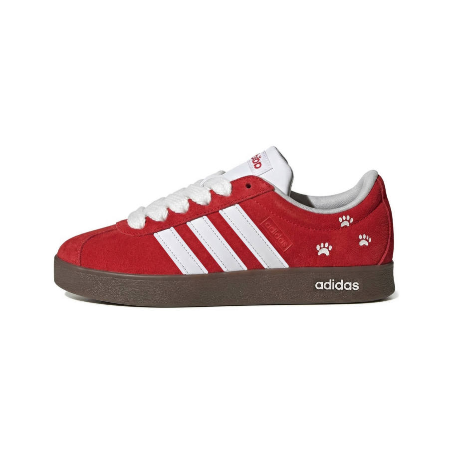 Adidas Adidas VL COURT 2.0 Abrasion Resistant Slip Resistant Low top Skateboard Shoes Unisex White Red