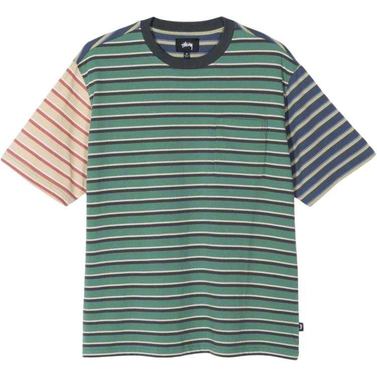 Stussy Border Contrast Stripe T Shirt T Shirt Men's