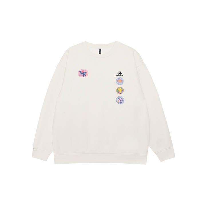 Adidas Adidas LABEL Sweatshirts Unisex White Crew Neck Moderate Regular