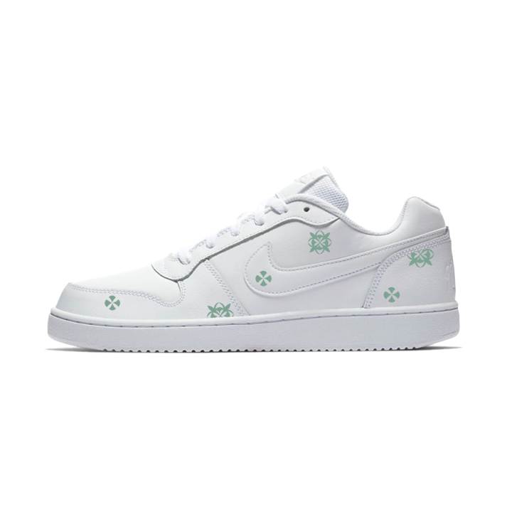 Nike Nike EBERNON White & Green Slip Resistant Low top Skateboard Shoes Men's White Green