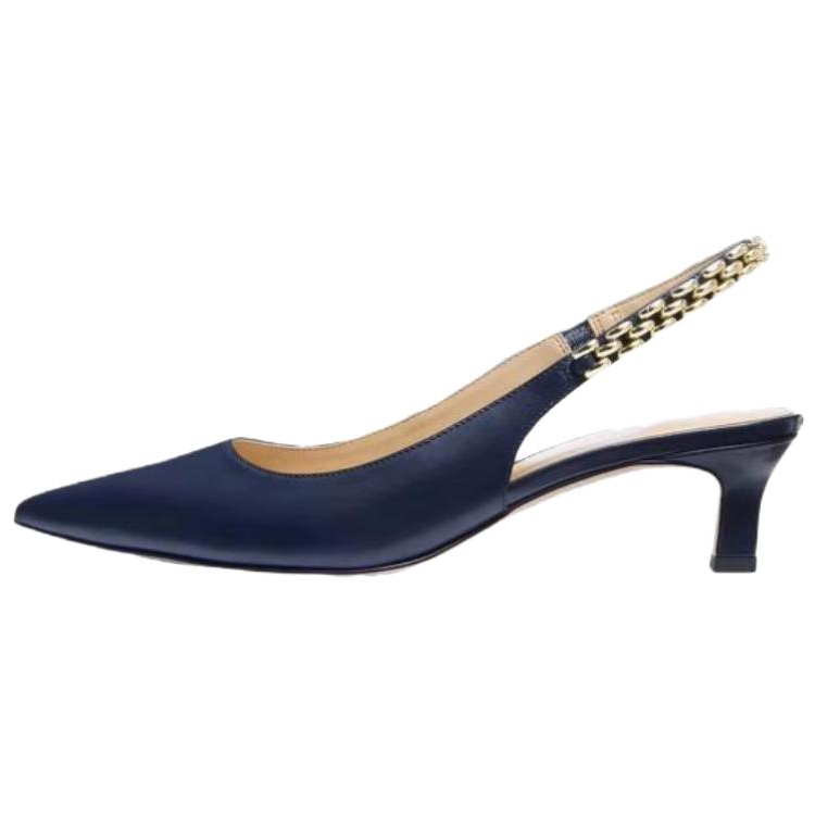 MICHAEL KORS Marcia Cow Leather Slim Heel High Heels 5CM Women's Navy Blue