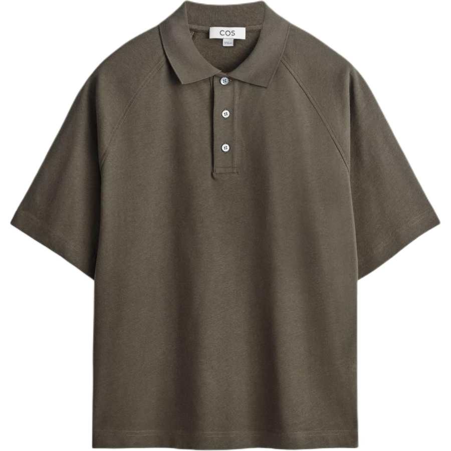 COS Polo Shirts Men's Brown Polo Collar Moderate Straight Fit