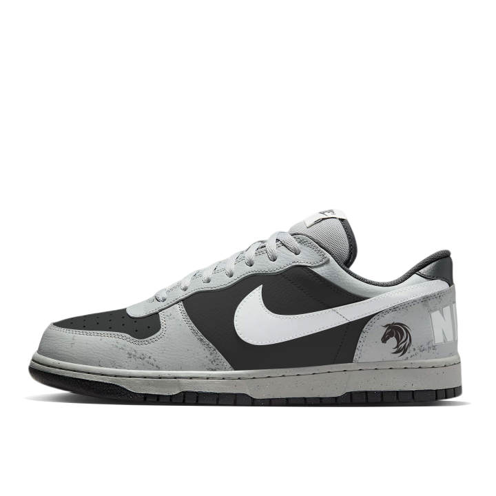 Nike Nike Big Darkroom Leather Abrasion Resistant Slip Resistant Low top Skateboard Shoes Men's Black Gray
