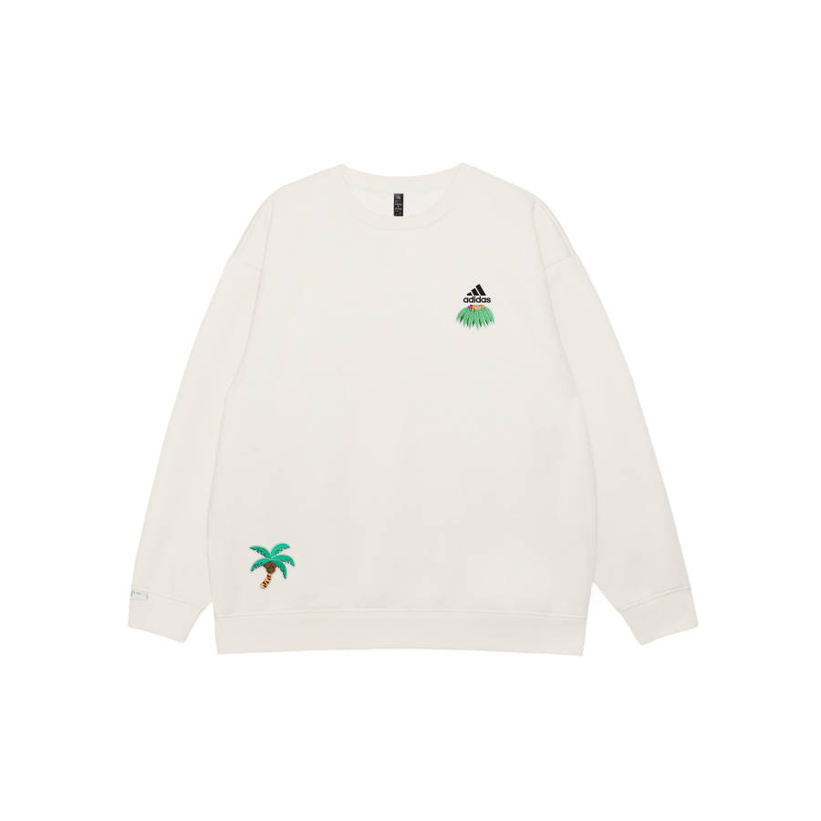 Adidas Adidas LABEL Sweatshirts Unisex White Crew Neck Moderate Regular