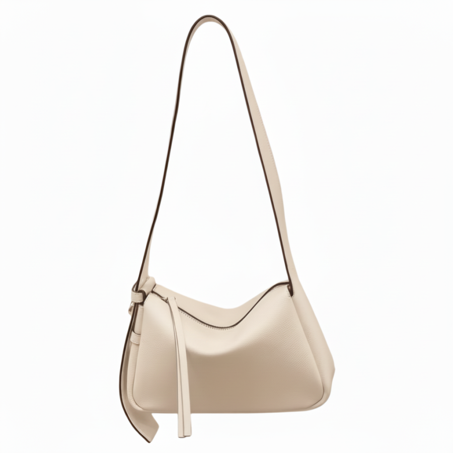 TORY BURCH Romy Pebbled Leather Shoulder Bag Small Women's Light Cream