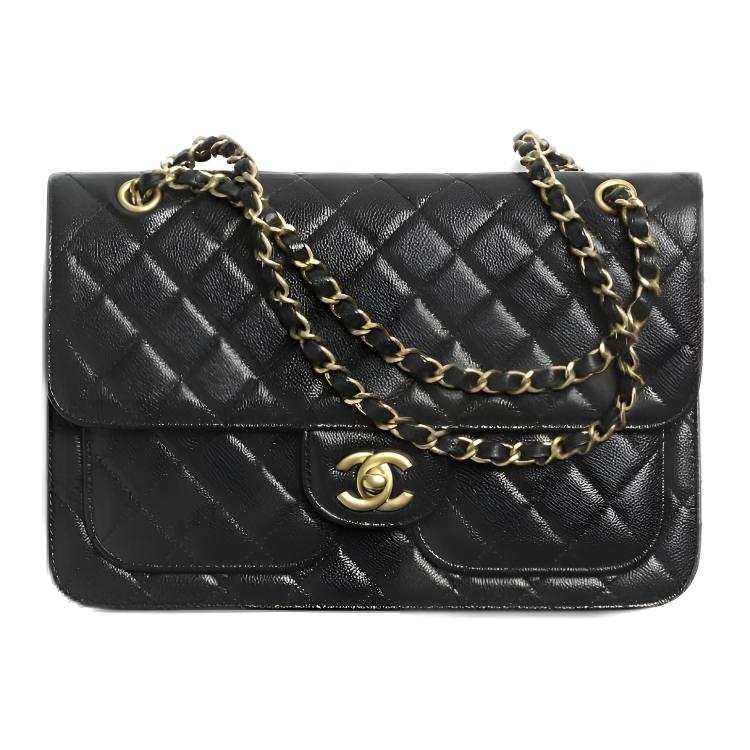 CHANEL Cow Leather Shoulder Bag Mini Women's Black