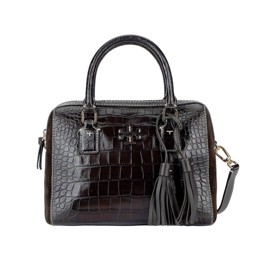 TORY BURCH Thea Cow Leather Boston Bag, Shoulder Bag, Crossbody Bag, Handbag Large Women's