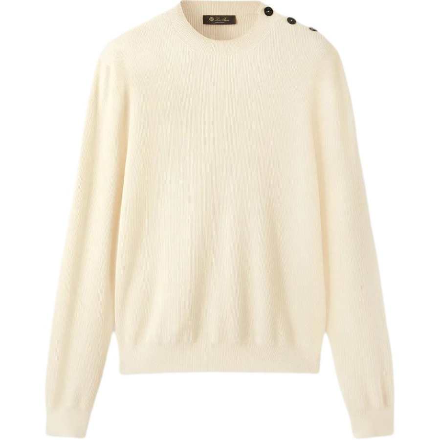 Loro Piana Sweaters Men's Butter Almond Crew Neck Moderate