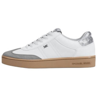 MICHAEL KORS Cody Cow Split Leather Low top Skateboard Shoes 3cm Women's White Gray Silver