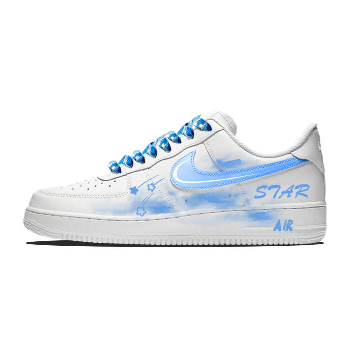 Nike Nike Air Force 1 Sky Starry Wave Low top Skateboard Shoes Unisex Blue White