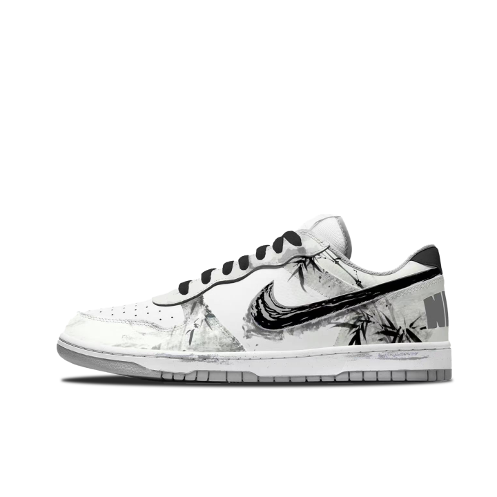 Nike Custom Shoes Nike Big Low Lux Ink Bamboo · Clear Rhythm Low top Skateboard Shoes Men's Black White