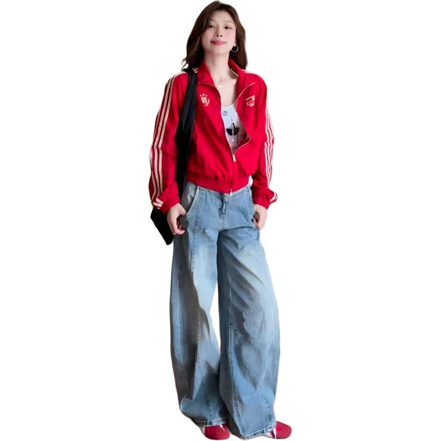 Cotton Gene Jackets Women's Red Stand Collar Moderate Other