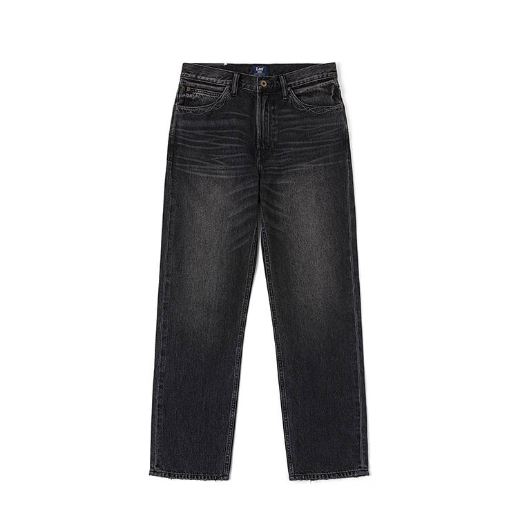 Lee Jeans Men's Black Gray Color Moderate Straight Fit Pants