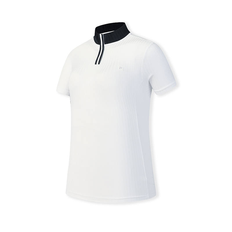 FILA Golf T Shirts Women's Jade White Stand Collar Moderate