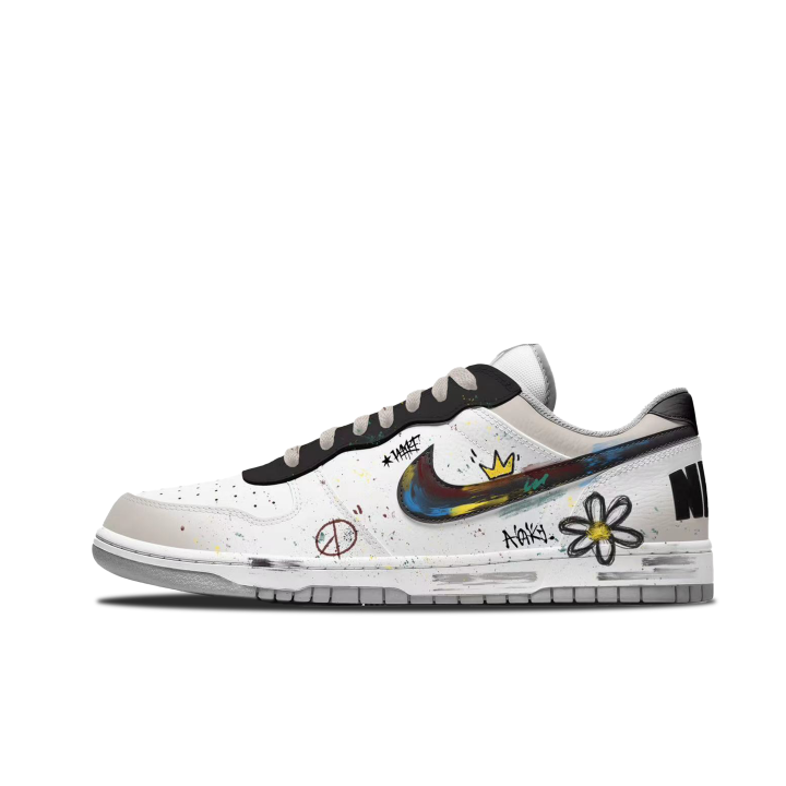 Nike Custom Shoes Nike Big Low Lux Graffiti Daisy Low top Skateboard Shoes Men's Spot Multicolor