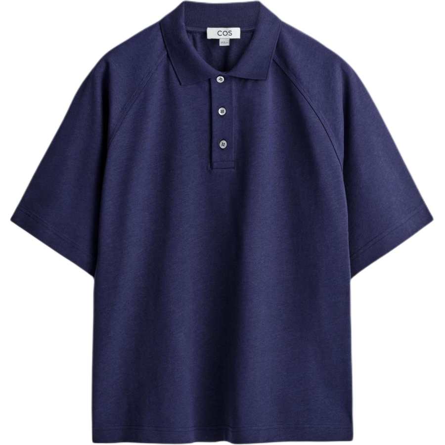 COS Polo Shirts Men's Navy Blue Polo Collar Moderate
