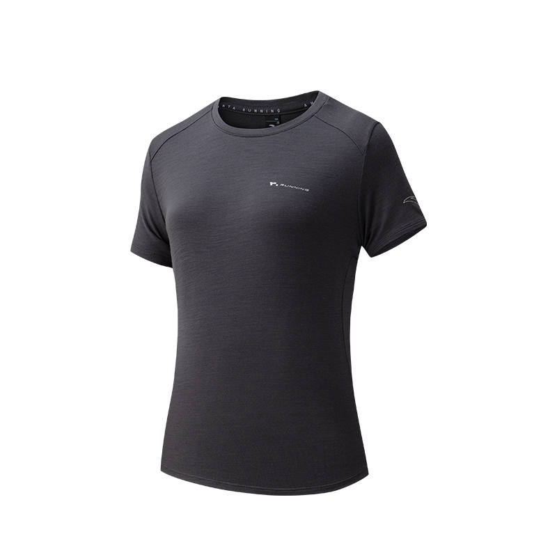 ANTA T Shirts Women's Castle Gray Crew Neck Moderate Straight Fit