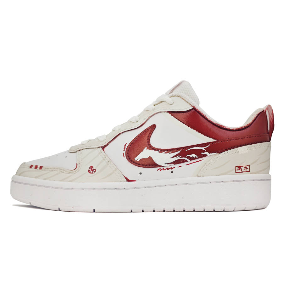 Nike Nike Court Borough Immediate Success Leather Abrasion Resistant Breathable Low top Kids' Skateboarding Shoes Kids'
