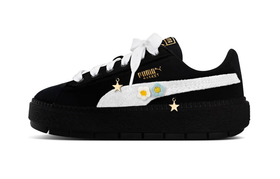PUMA Platform Trace Low top Skateboard Shoes Women's Black White