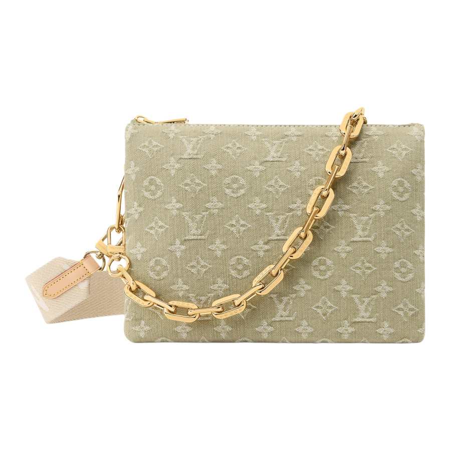 LOUIS VUITTON Coussin Fabric With Cow Leather Handbag, Shoulder Bag, Crossbody Bag Small Women's Green