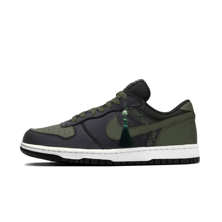 Nike Nike Dunk Bamboo Forest Enchantment Leather Abrasion Resistant Low top Athleisure Skate Shoes Men's Jasper