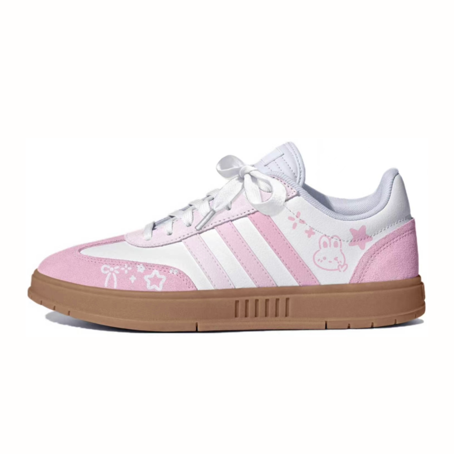 Adidas Custom Adidas Gradas Ocean's Heart Sand Dream Cushioning Slip Resistant Low top German Army Trainers Unisex Pink
