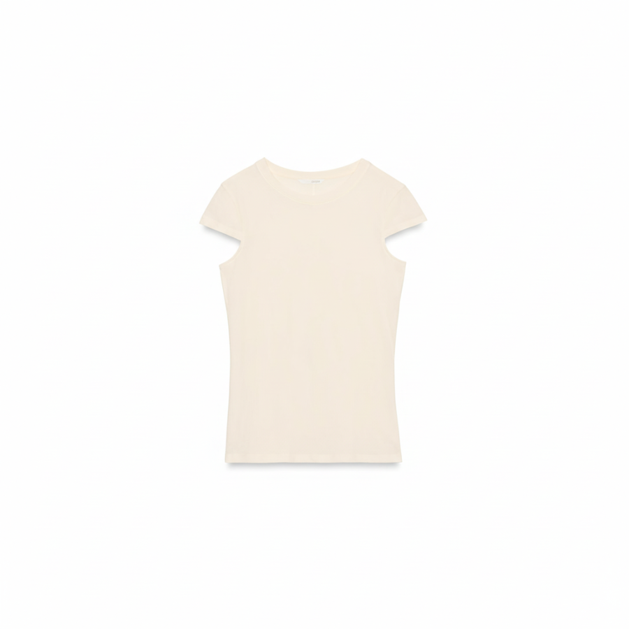 ZARA T Shirts Women's Vanilla Crew Neck