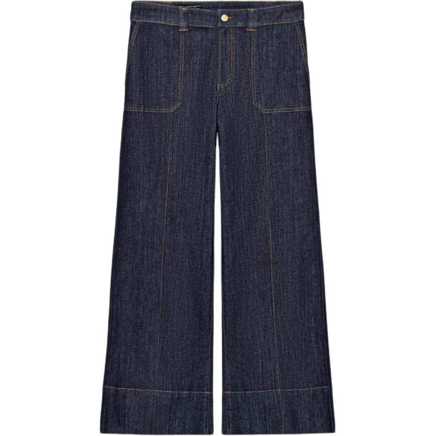 ZARA Jeans Women's Blue Moderate Wide Leg Pants