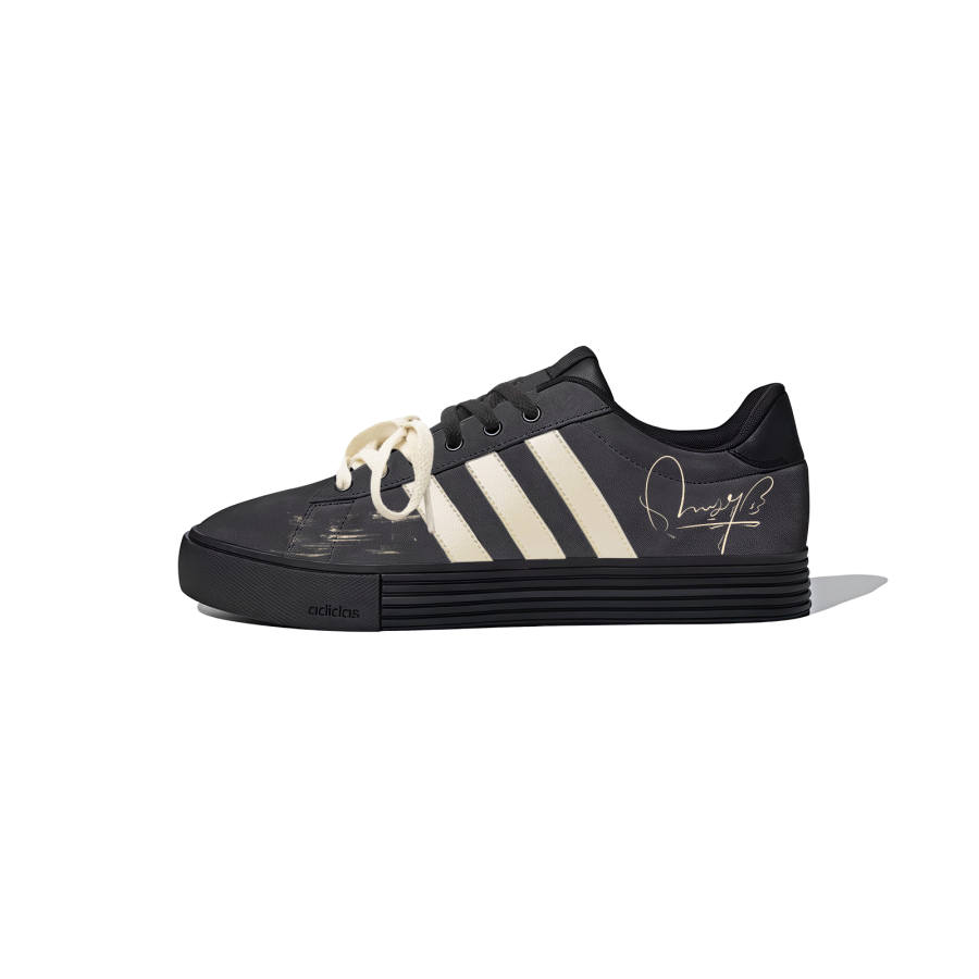 Adidas Adidas Daily 4.0 Musical Note Power Synthetic Leather Slip Resistant Low top Skateboard Shoes Unisex Black