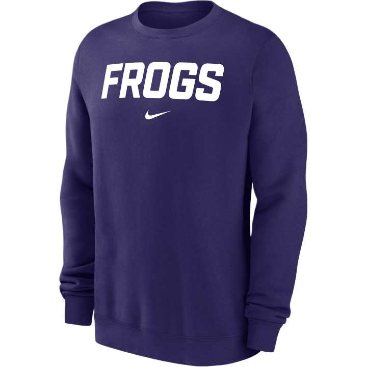 Nike Nike Tcu Horned Frogs Club Fleece Men's Nike Ncaa Pullover Crew-Neck Sweatshirt