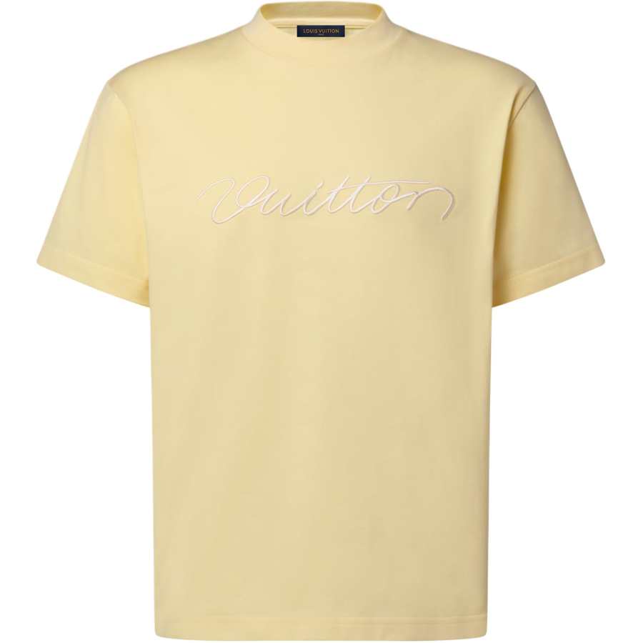LOUIS VUITTON T Shirts Men's Vanilla Crew Neck Moderate Straight Fit