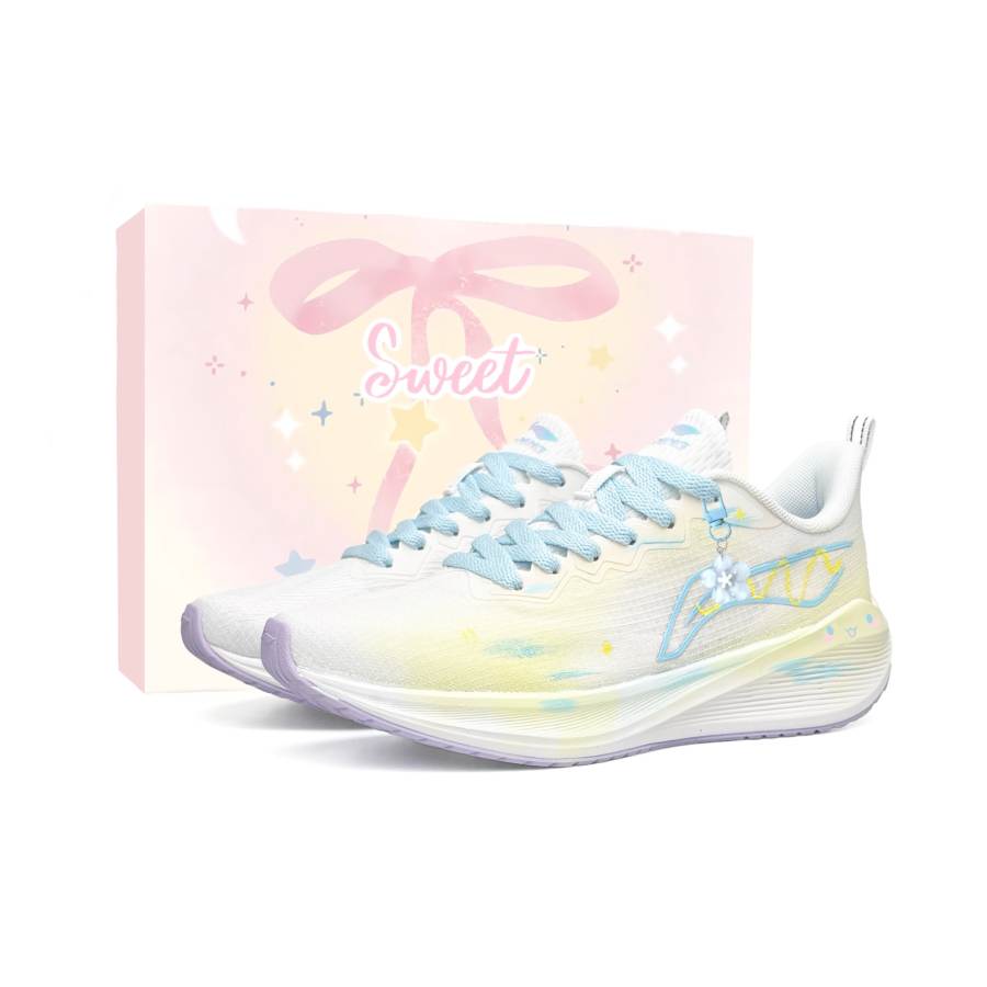 Li-Ning Li Ning Wuyue Abrasion Resistant Slip Resistant Low top Casual Running Shoes Women's Blue Yellow
